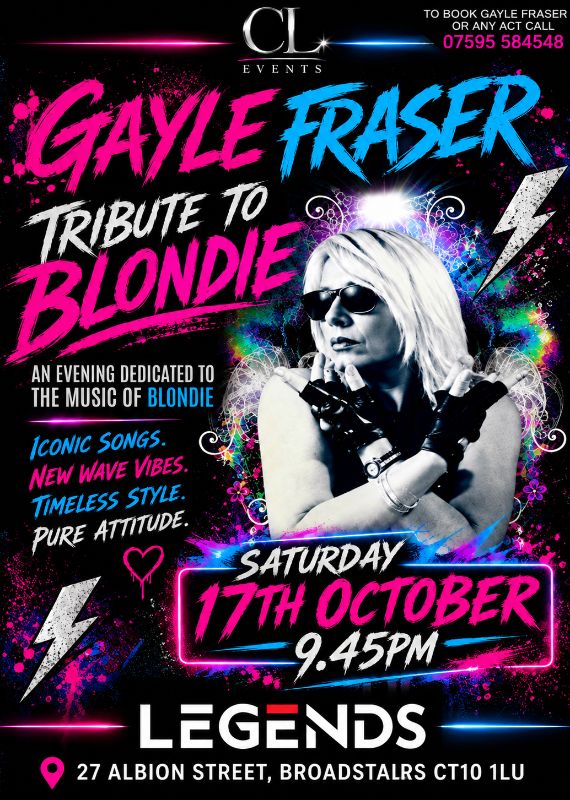Gayle Fraser, Tribute to Blondie at Legends Live Lounge